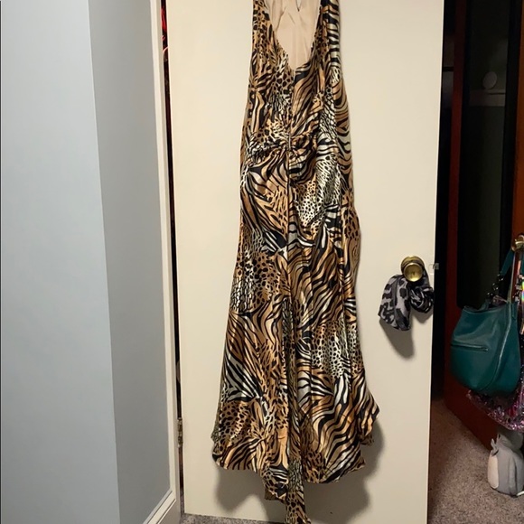 Halter Top Animal Print Prom Dress - Picture 3 of 3